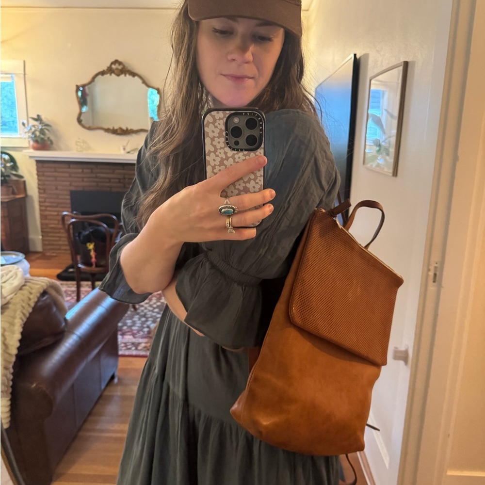 Clare V Brown Leather Backpack - Picture 2 of 5